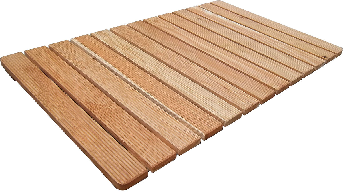 CASTELMERLINO Shower Accessories, larch wood, Natural, 105 x 62