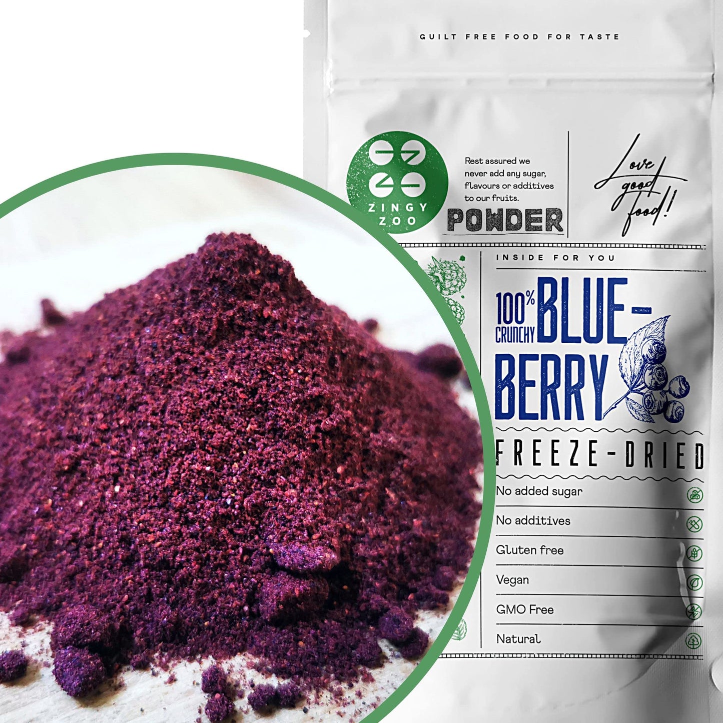 Freeze Dried Wild Blueberry Powder | XXL 500g Vaccinium Myrtillus Pure Blueberries Fruit Milled to Bilberry Powder | Make Smoothies Bowls, Superfood