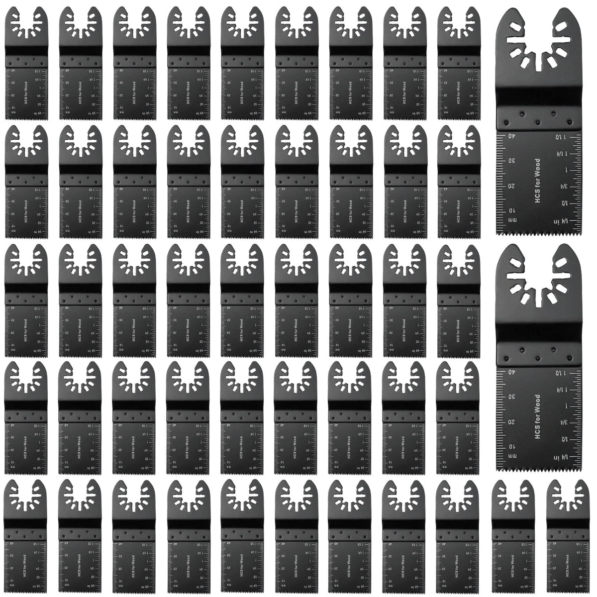 Meff-Mluk 50Pcs Oscillating Tool Blades Professional Universal Oscillating Saw Blades Wood Multitool Blades Compatible with Dewalt, Milwaukee, Makita,