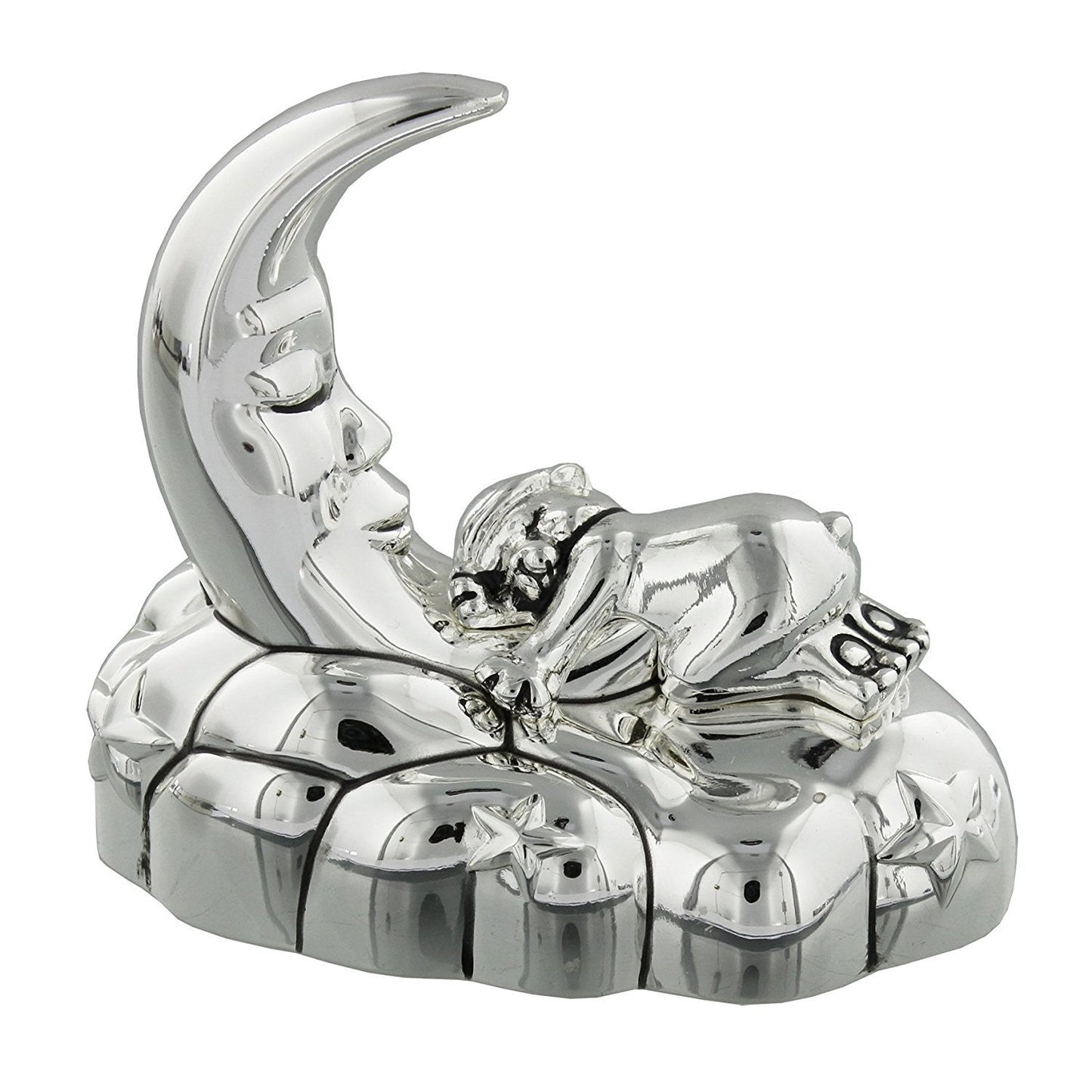 Musical Teddy Asleep in a Crescent Moon Ornament