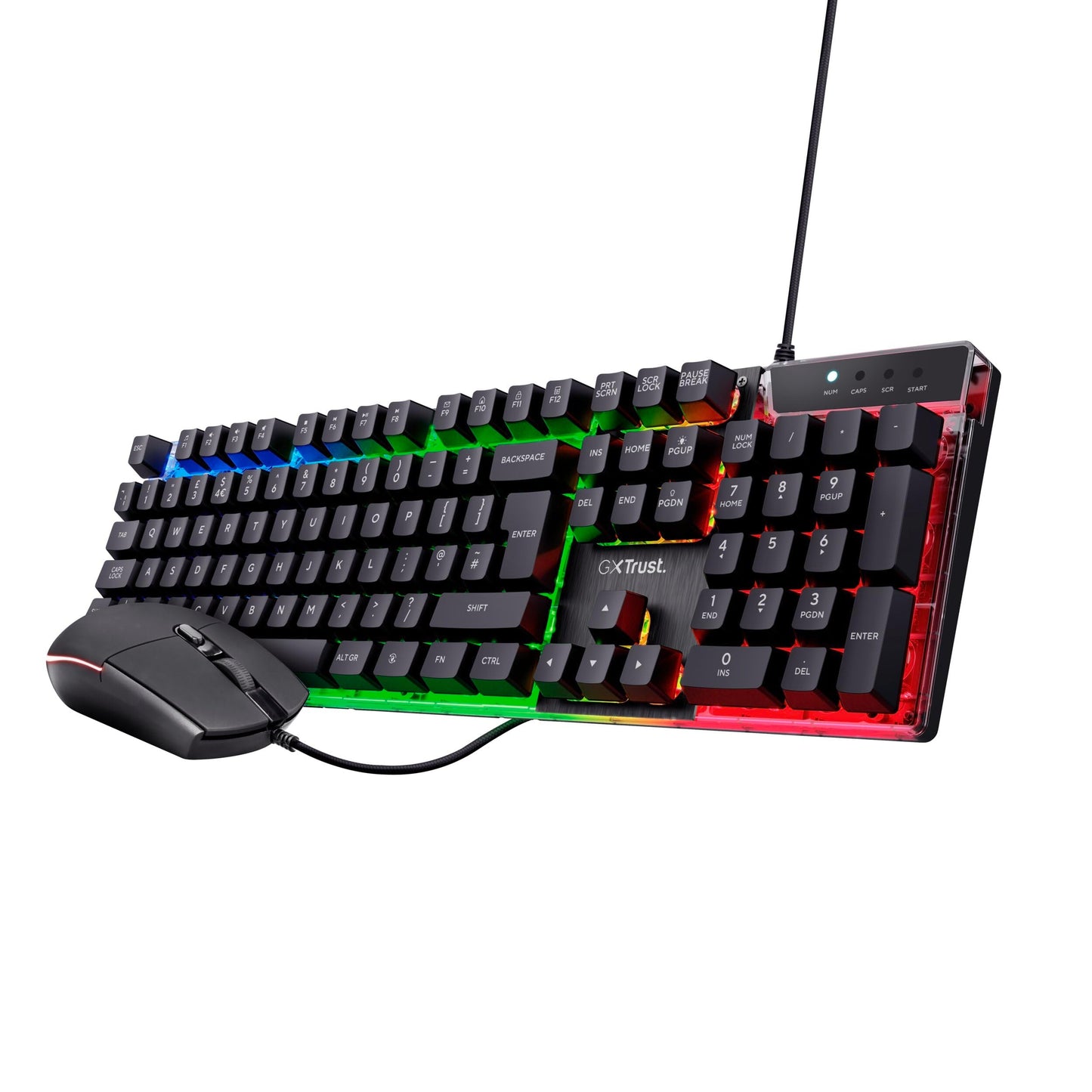 Trust Gaming Keyboard and Mouse Set GXT 838 Azor - Keyboard with QWERTY UK Layout, LED illumination, 8 Key Anti-Ghosting, 12 Multimedia Keys, 800?3000