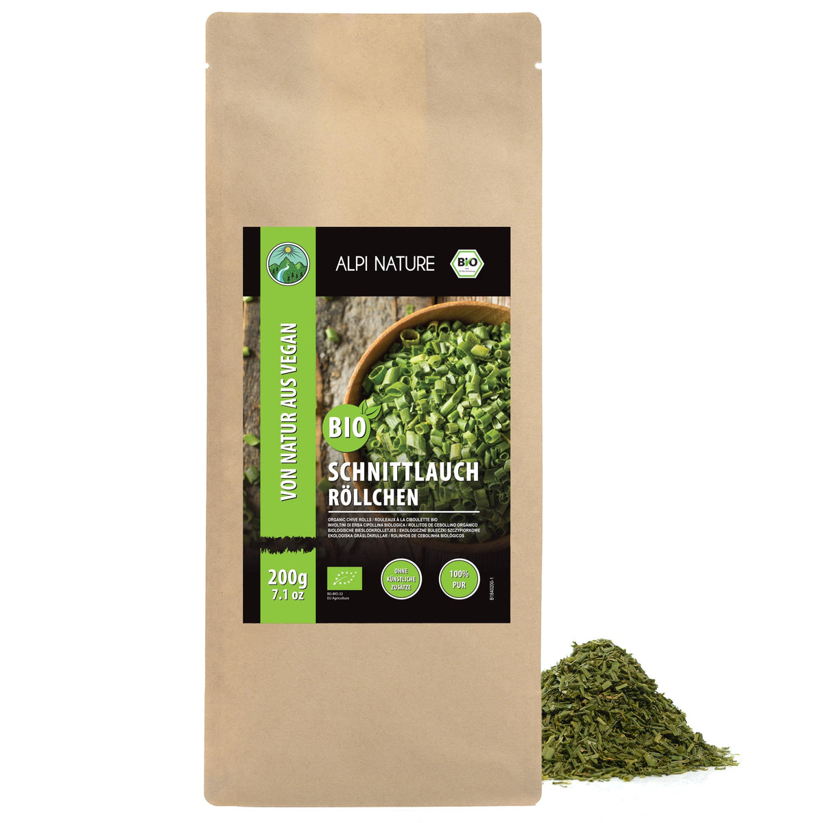 Alpi Nature Organic Chives Dried 200g 7.1 oz, Dried and Chopped Chives for Cooking and Garnish