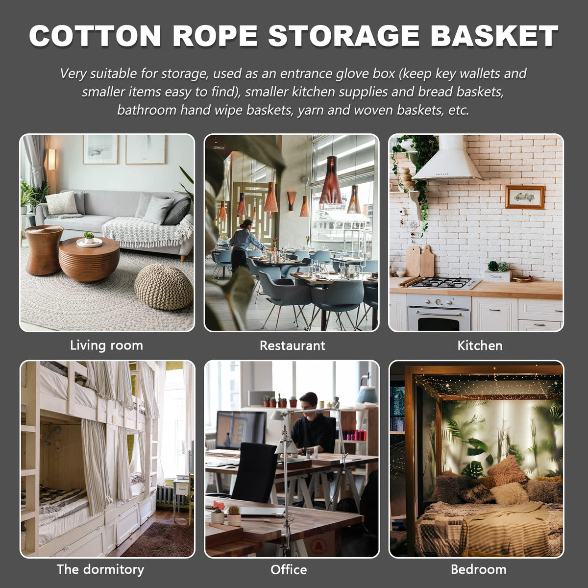 Small Wall Hanging Storage Baskets: 2PCS Cotton Rope Woven Basket - 9 x 7 inch Foldable Wall Door Hanging Organizer with Handle for Flower Plants