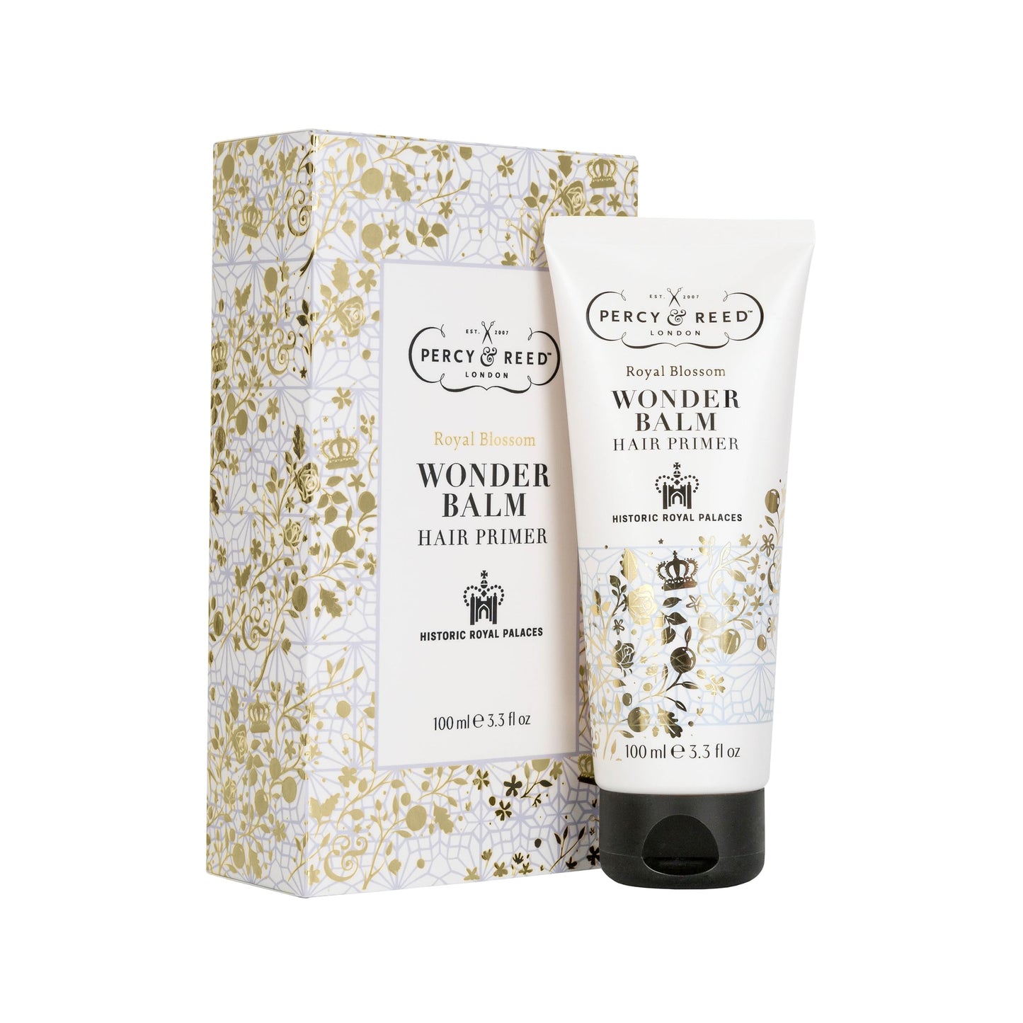 Percy & Reed Royal Blossom Wonder Balm Hair Primer - Up to 72-Hour Frizz Shield, Provides Control & Shine, Long-Lasting Results, Suitable for All Hair