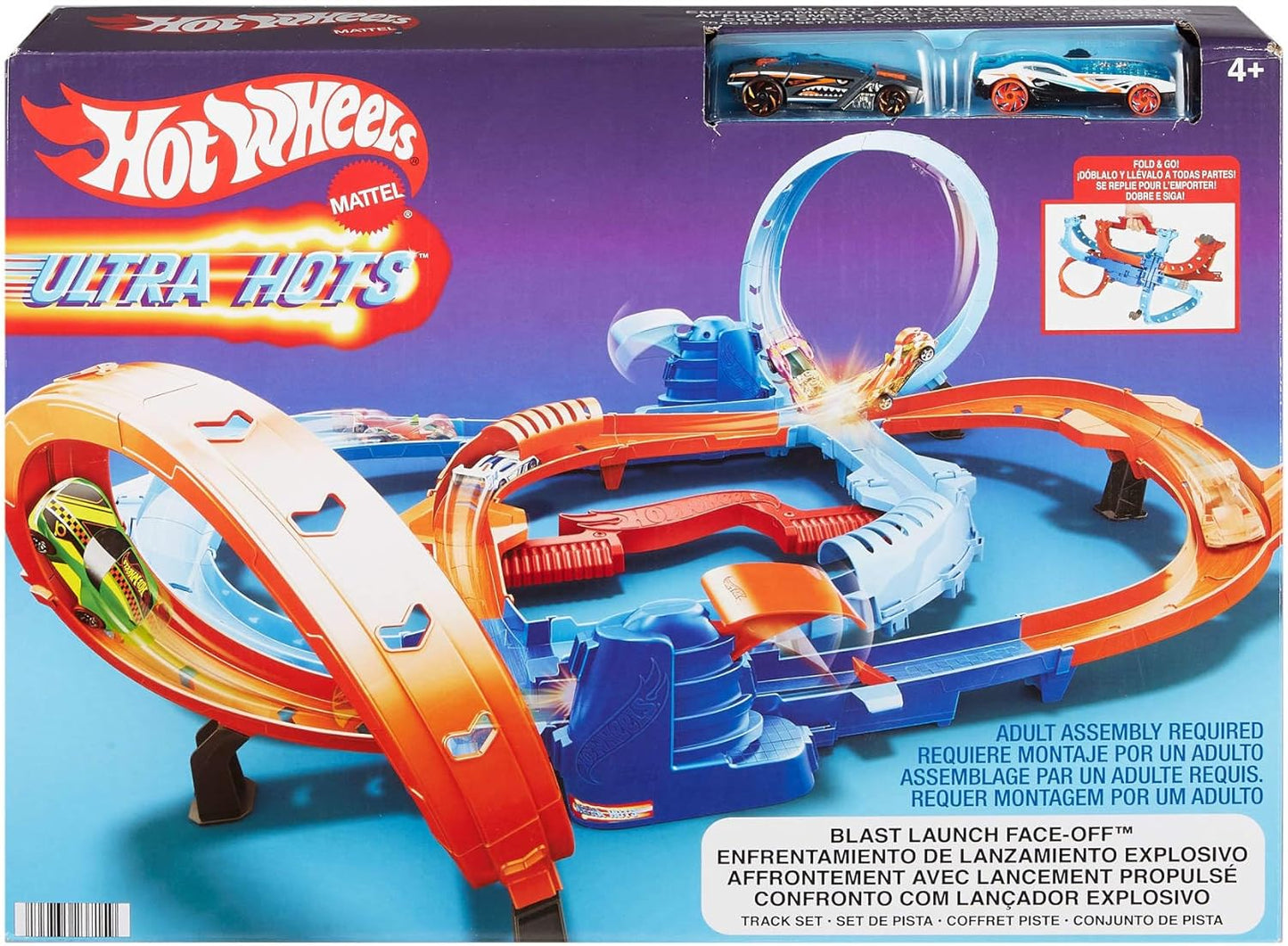 Hot Wheels Toy Car Track Set, Ultra Hots Blast Launch Face-Off, New but open scruffy box.