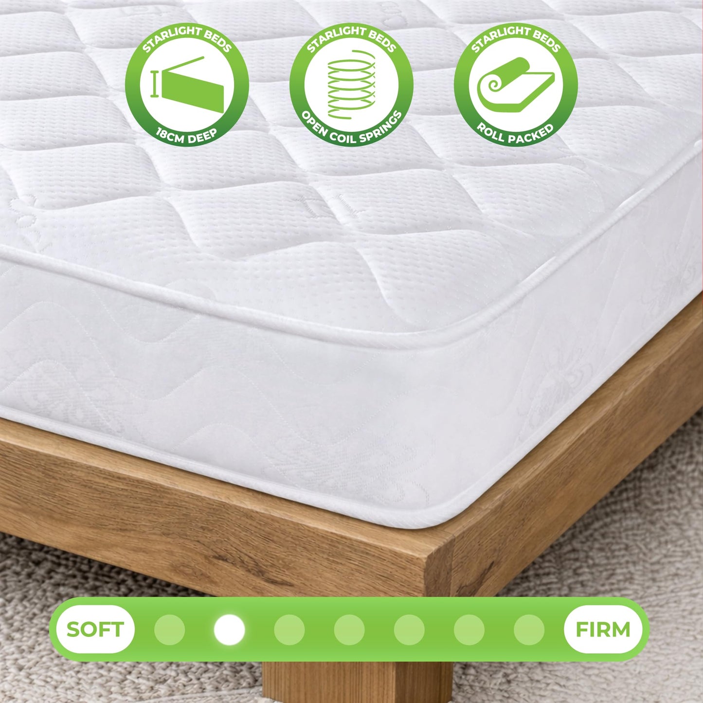 Starlight Beds CoolTouch Classic White Sprung EU 90 x 200 Mattress