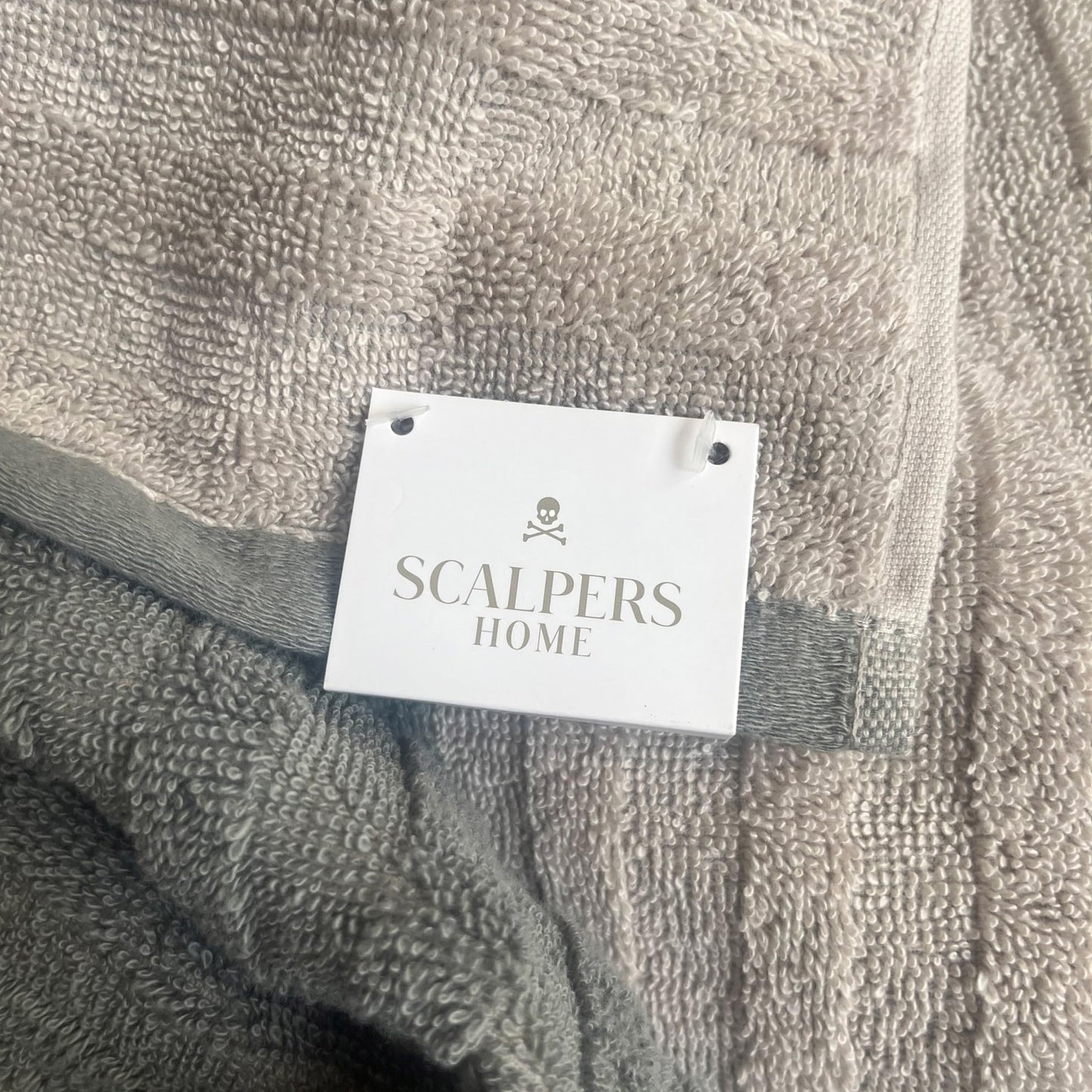 Scalpers Towel 90x180 cm 100% Cotton 500GSM Beige with Logo and Stripes Home