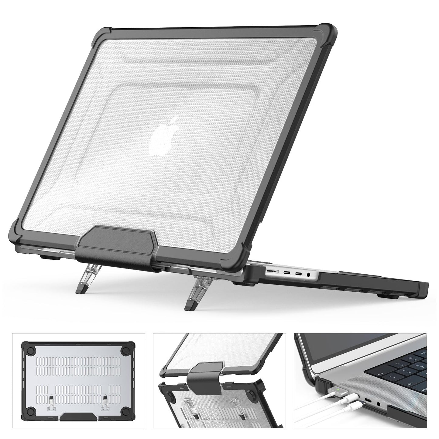 SEYMCY Case Compatible with MacBook Pro 14 inch Case 2025 2024 2023 2021, Anti-Scratching Protective Hard Shell with Foldable Stand M5 M4 M3 M2 M1