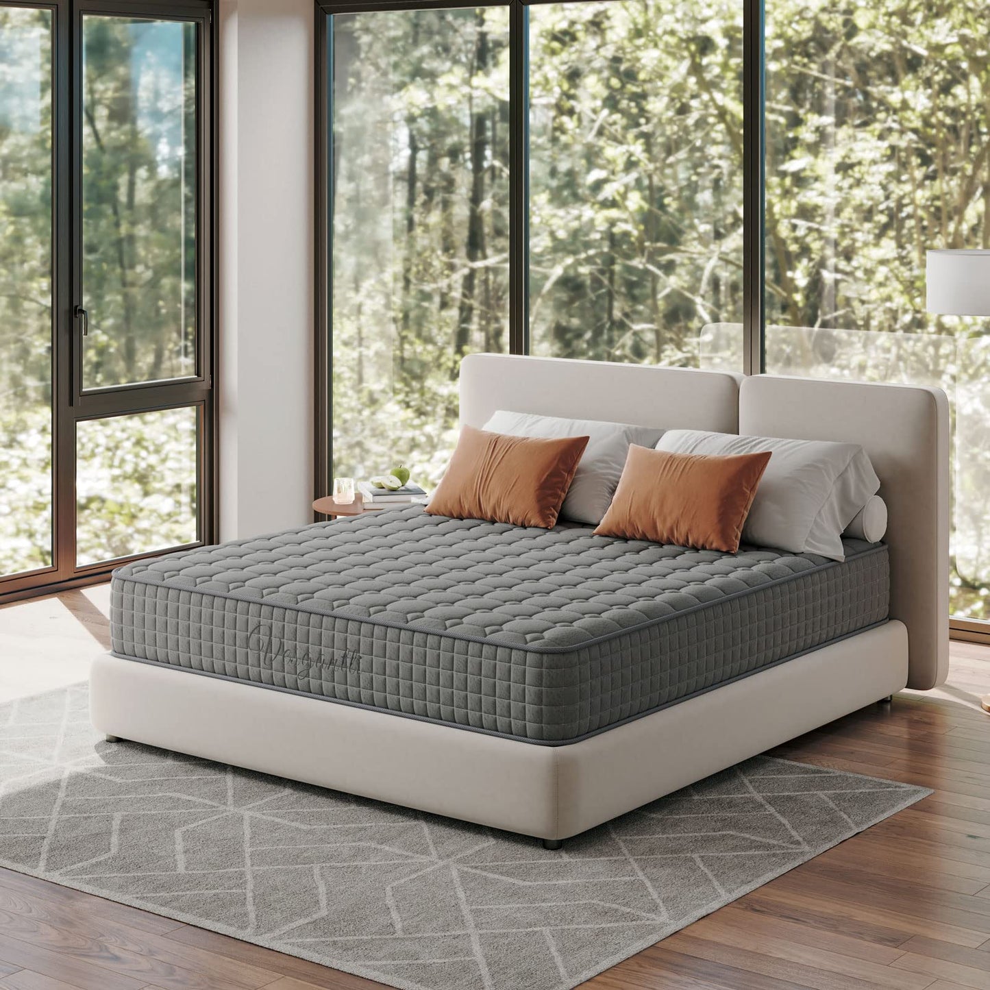 Vesgantti King Size Mattress Hybrid Mattress 150x200x25cm, Grey