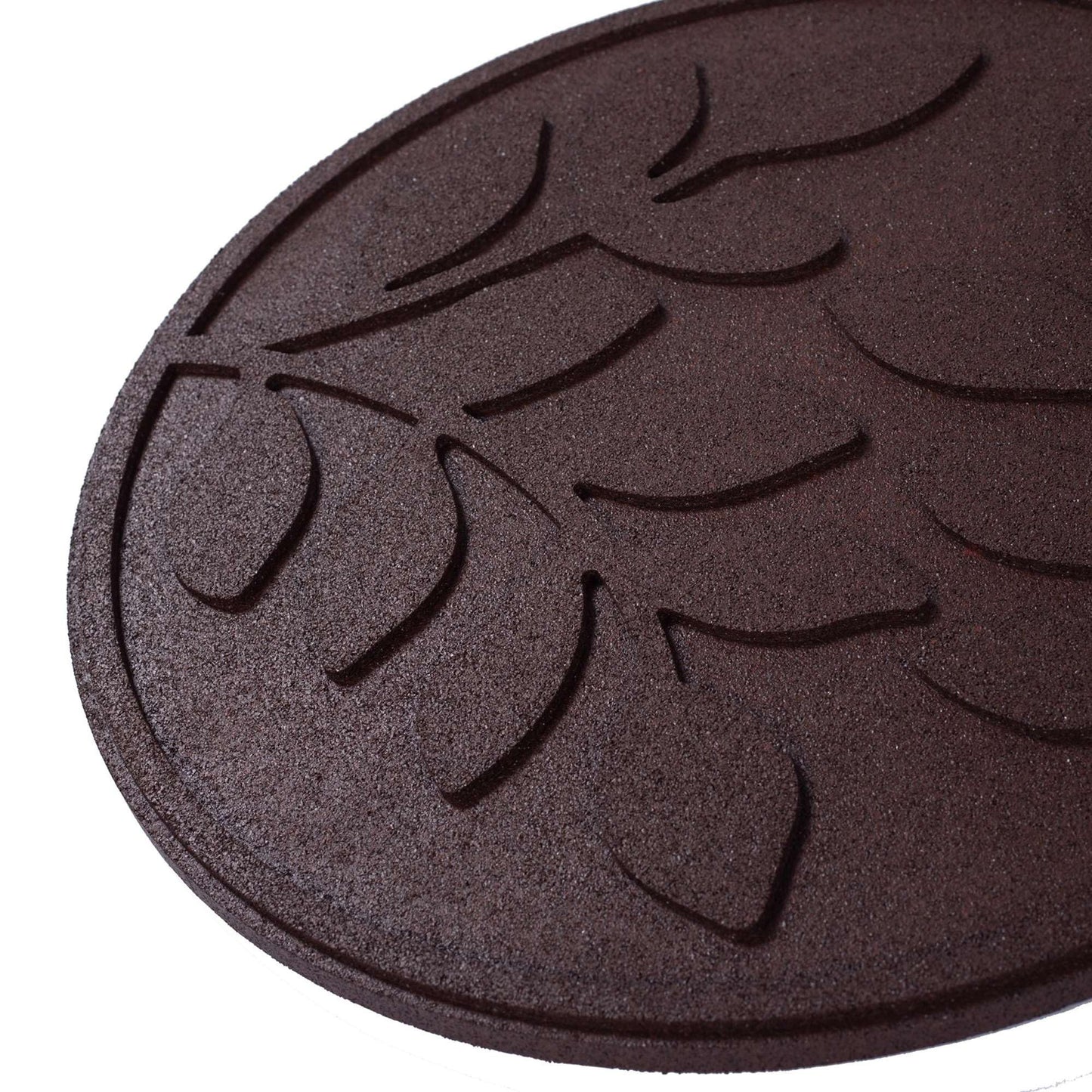 Nicoman Garden Recycled Stepping Stones Scroll with LEAF design, Reversible and Rubber Hard Wearing (Set of 4, Earth)