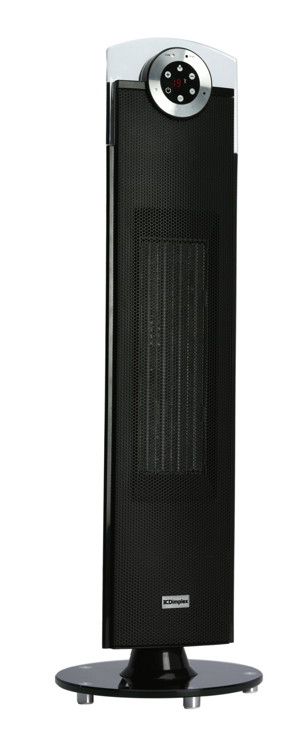 Dimplex DXSTG25 Studio G 2.5 kW Ceramic Tower Heater, Portable Electric Freestanding Ceramic Fan Heater, Motorised Oscillation, Floor Standing with