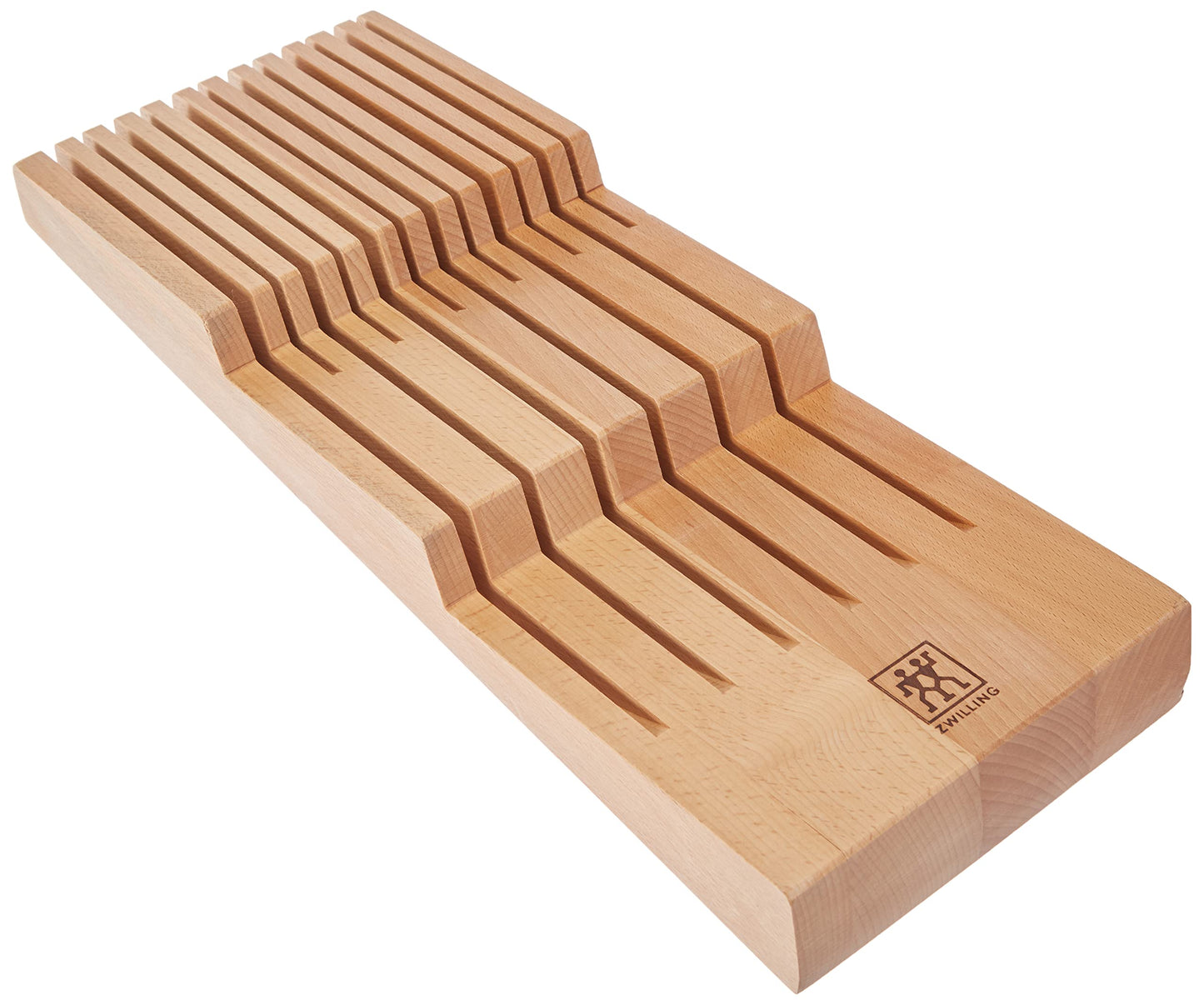 Zwilling Knife Holder for Drawers, Drawer Insert, for 12 Knives, 41 x 15.5 x 4.8 cm. Wood, Braun