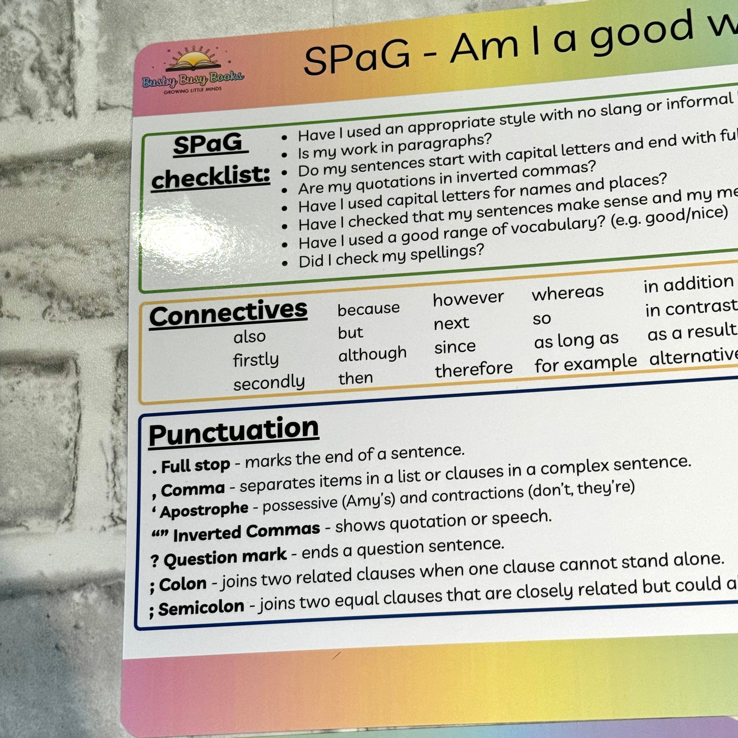 Spelling Punctuation & Grammar (SPAG) KS2
