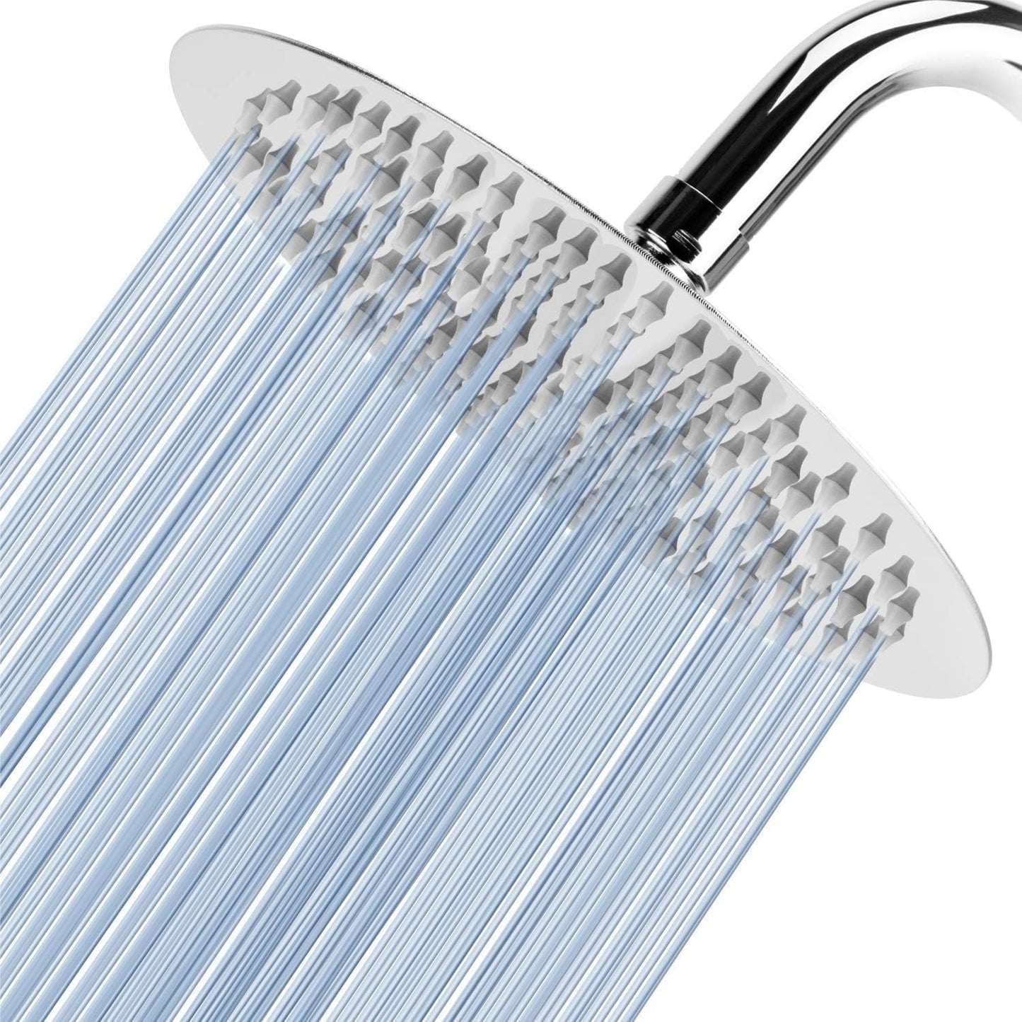 Voolan 8? High Pressure Rain Shower Head, 304 Stainless Steel Round Rainfall Shower Heads, Comfortable Shower Experience Even at Low Water Flow,