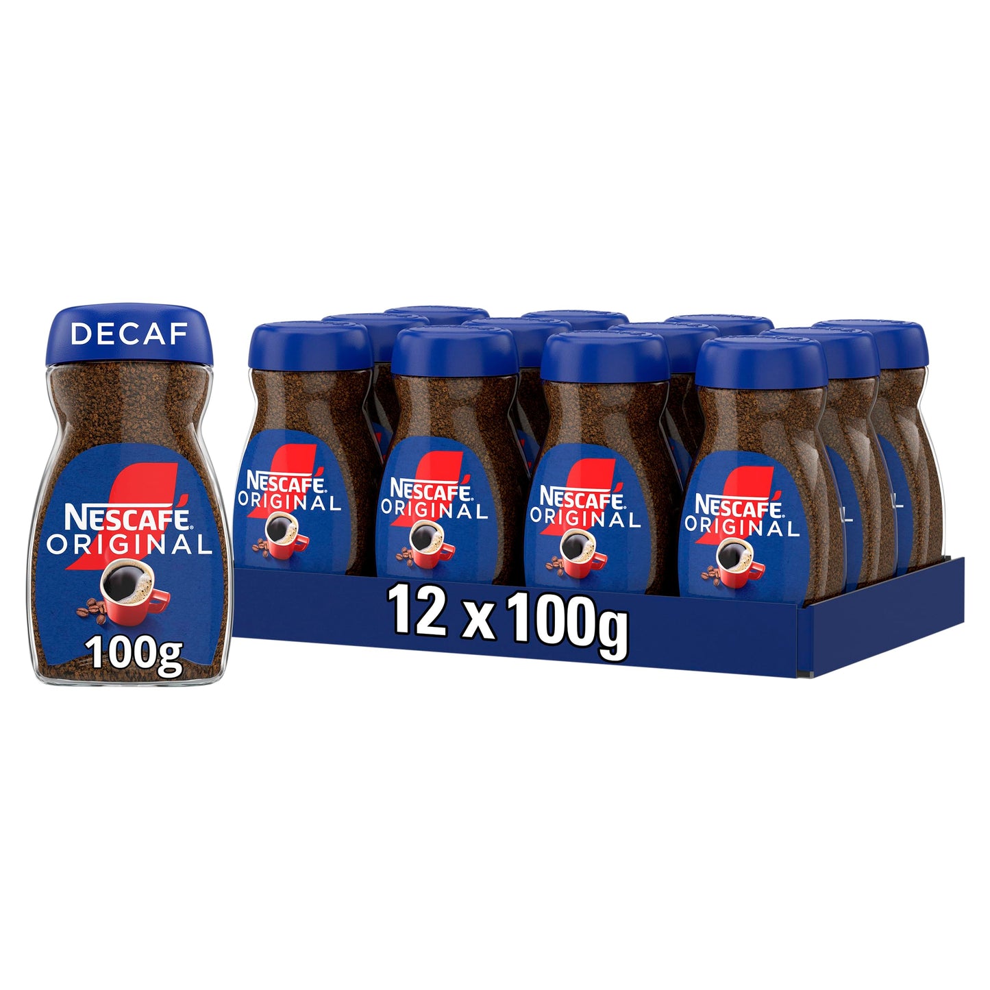 NESCAF? Original Decaf Instant Coffee 100g, Rich Aroma, Full and Bold Flavour (Pack of 6)