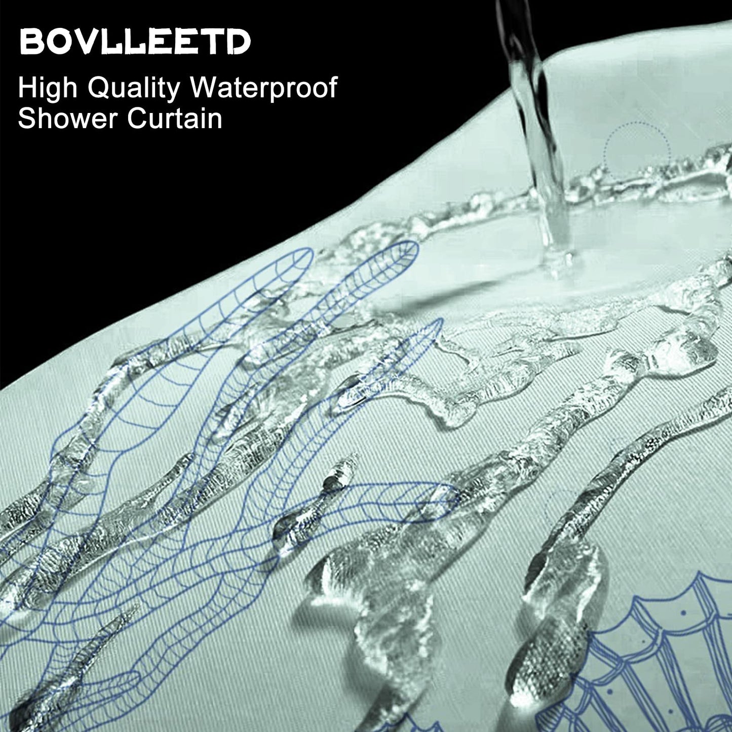 Bovlleetd 60x72inch Bohemian Bathroom Curtain Waterproof Abstract Botanical Shower Curtain Watercolor Mid-Century Tropical Plant Shower Curtains