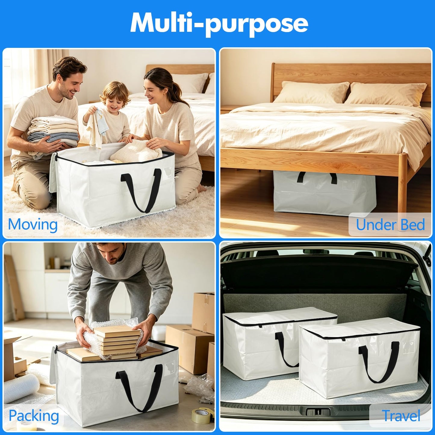 ZFWDSY Moving Boxes 6 Pack,Clothes Storage Large Moving Bags