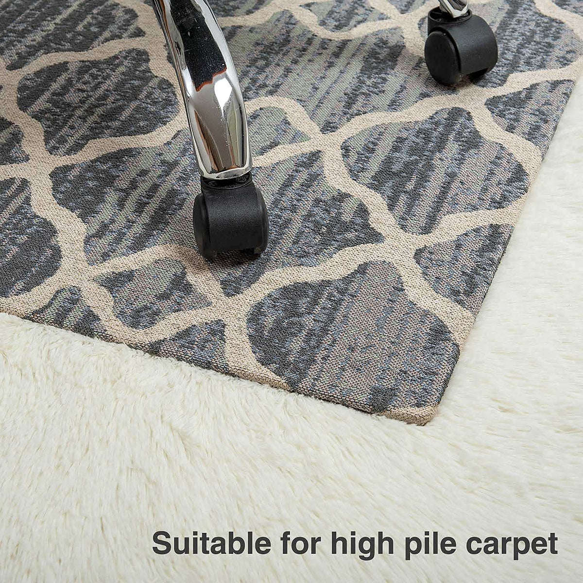 Luxury Office Chair Mat for Carpeted Floor, Desk Mat hardwood floors, 136x100cm Chair Mat Protector Carpet for Home Office, protects floors