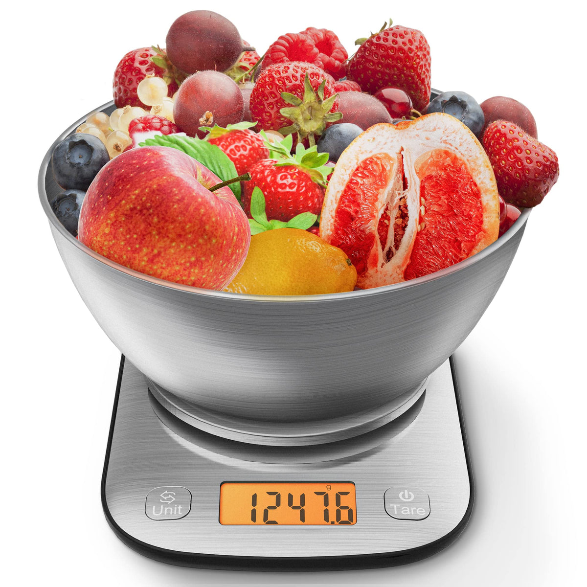 GRAM PRES Food Kitchen Scale Digital Weight Grams And Oz With IPX6 Waterproof?Professional Stainless Steel Digital Kitchen Food Scale 11lb/0.01oz With