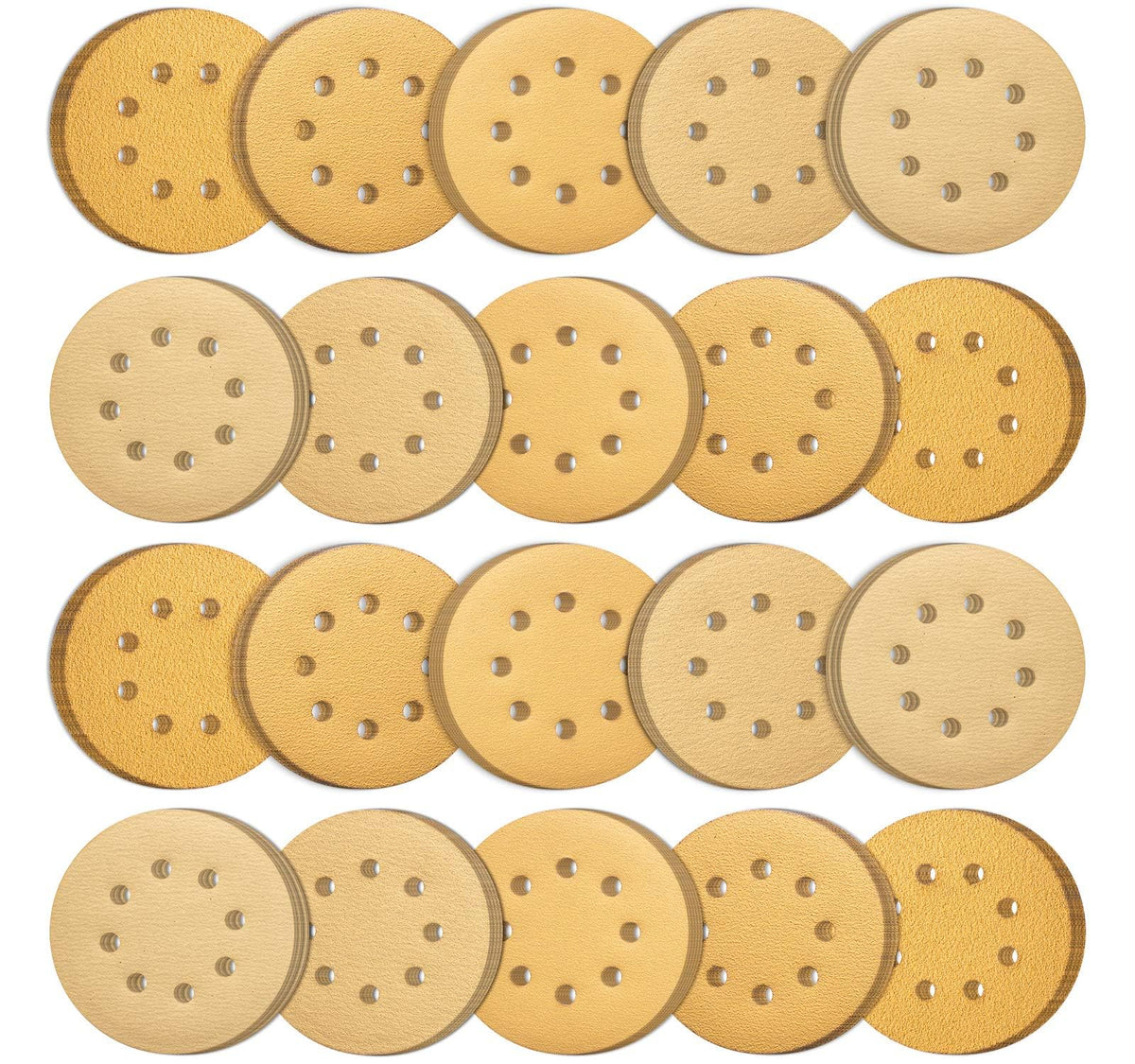 SATC Orbital Sander Discs 100PCS 125mm Sanding Discs Hook and Loop Mixed Grits 60 80 120 150 220