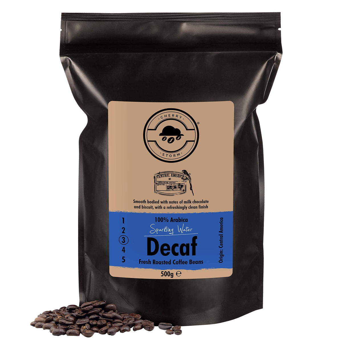 Cherry Storm - Sparkling Water Decaf - Decaffeinated Coffee Beans - 500g - 100% Arabica