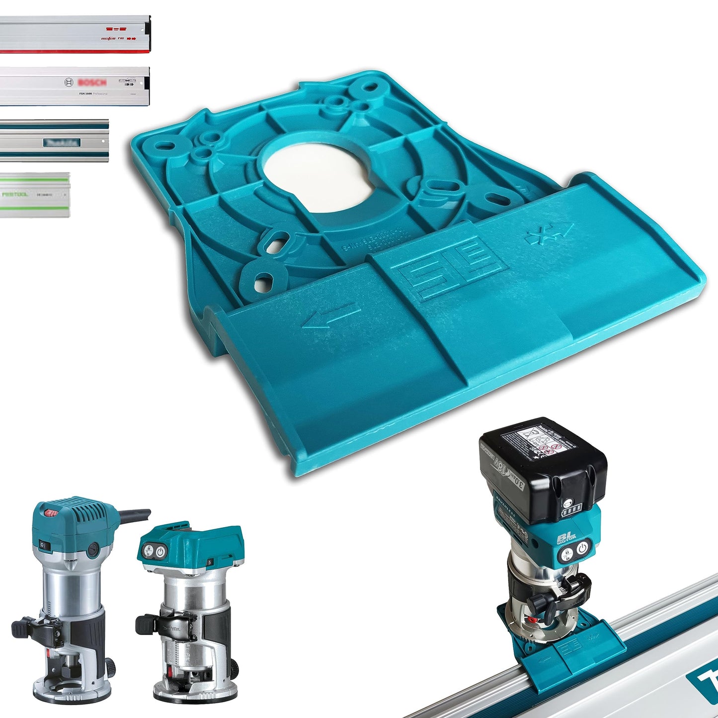 Professional Guide Rail Adapter for Makita DRT50 / RT0700C / RT0702C / RT0700 for Makita / Bosch / Festool / Mafell Guide Rail Router Edge Milling