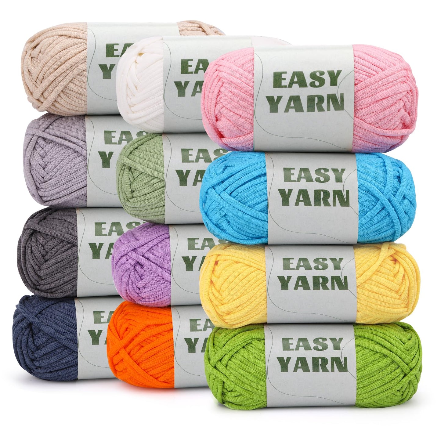 12x50g Chunky Yarn for Crochet, Easy Yarn Crochet YarnThick Yarns for Crochets with Easy-to-See Stitches, Stitch Markers, Crochet Accessories, Easy