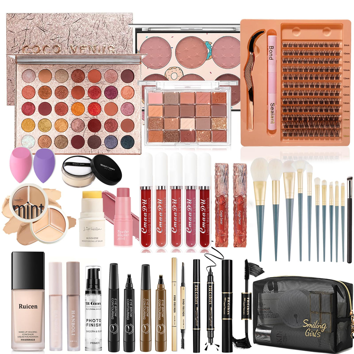 Makeup Set, Ruicen Make up Set for Women and Teenages, Make Up Set Full Kit, Make-up Sets Includes Foundation Lash Extension Eyeshadow Eyebrow Pen etc
