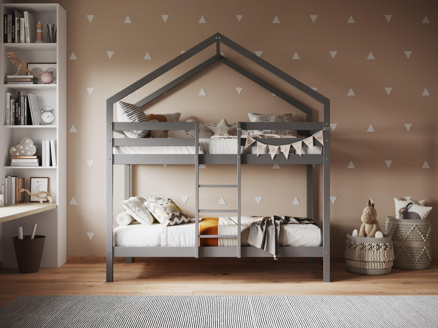 Flair Nest House Bunk Bed - Grey