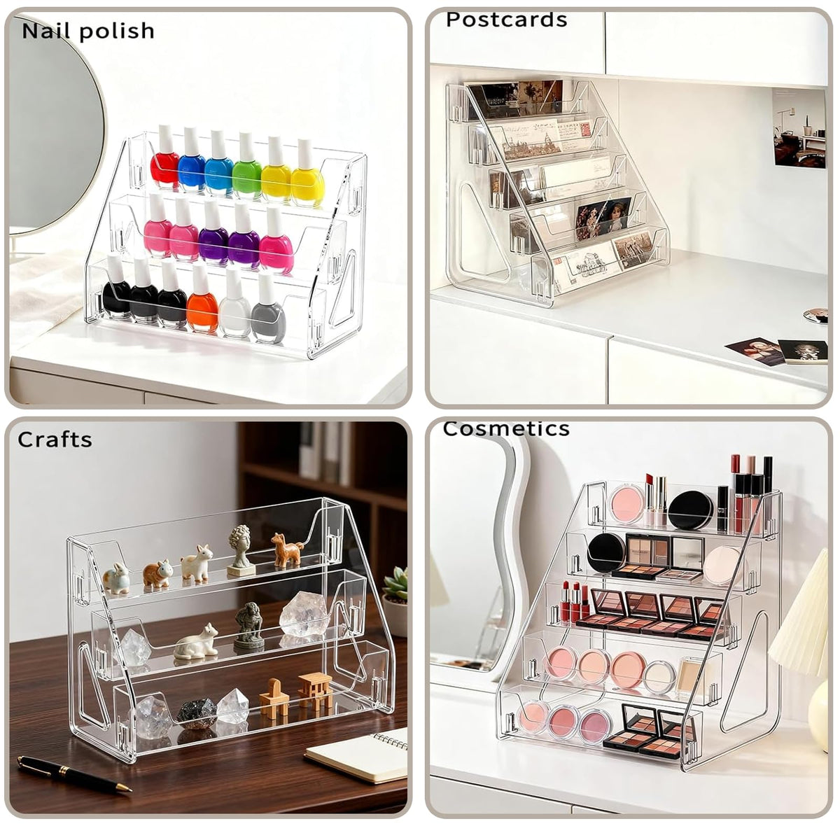 ToKinCen Trading Card Display Stand, 5 Tier 12" Acrylic Holder for Sports Graded Card