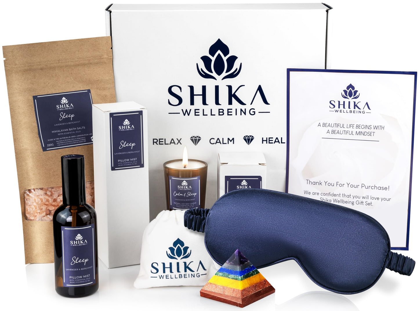 Shika Wellbeing Sleep Well Aromatherapy Pamper Set for Women,Unique Self Care Gifts for Women, Pamper Gifts Set, Relaxation Spa Gift Set, Get Well