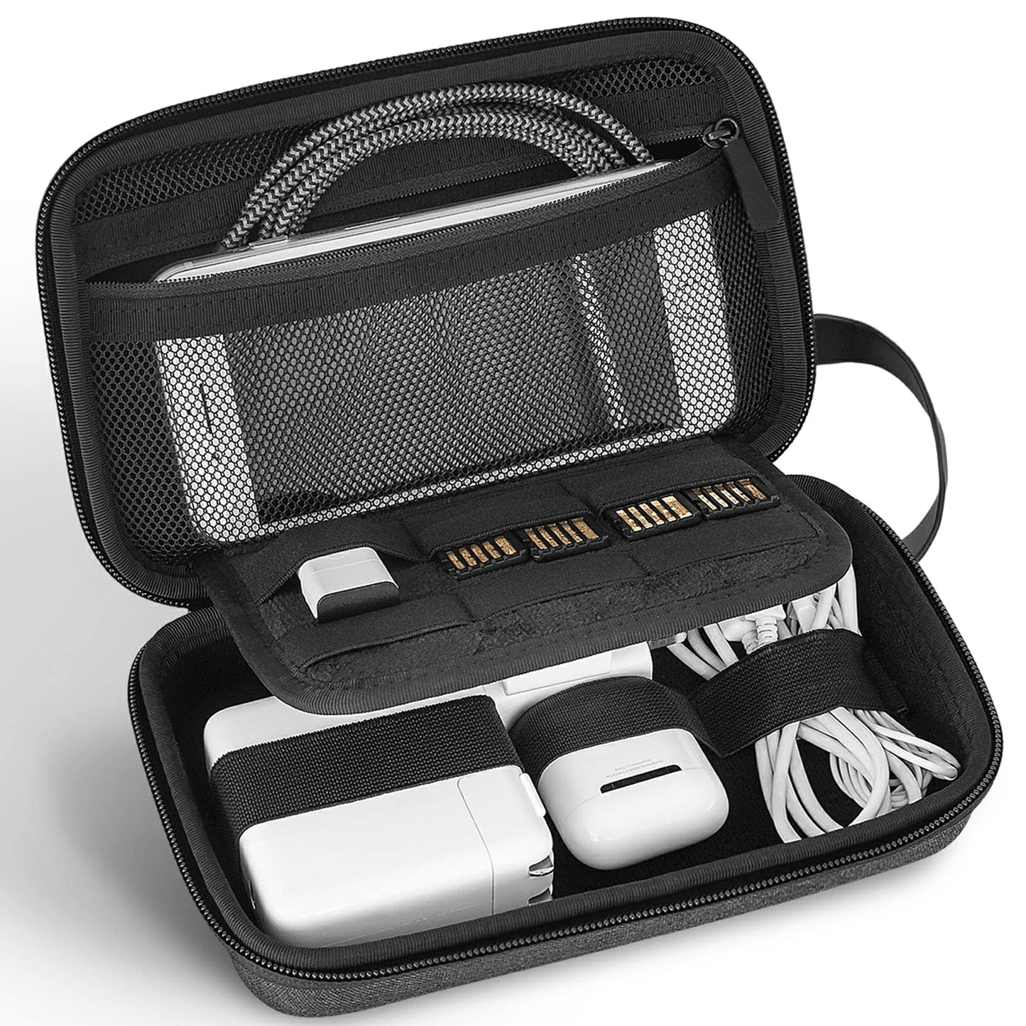 JETech Travel Accessories Organizer Case, Gadget Pouch Portable Electronic Pouch for MacBook Power Adapter, Cable, Stylus Pen, SD Card, Power Bank,