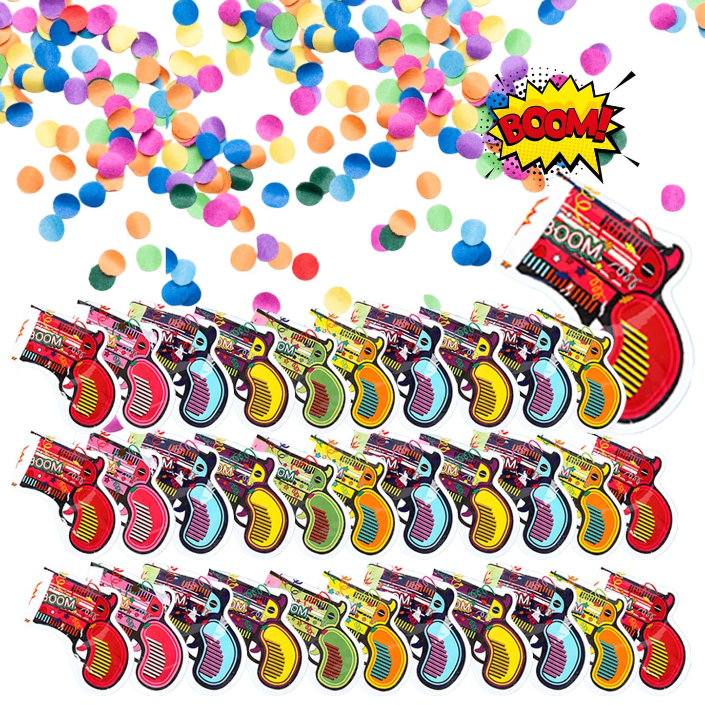 30 Pack Party Poppers, Confetti Cannons for Weddings, Birthdays, Celebrations, Random Styles, Fun Decoration for Events, Carnivals, Anniversary,