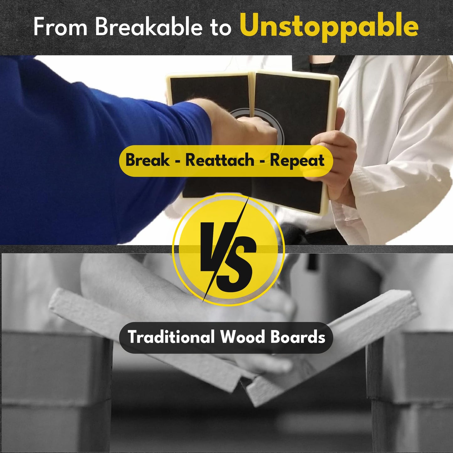 STRIKEXFORCE Rebreakable Punching Boards, Taekwondo Karate and Martial Arts Board, Karate Breaking Board for Kids and Adults, Boxing Equipment and