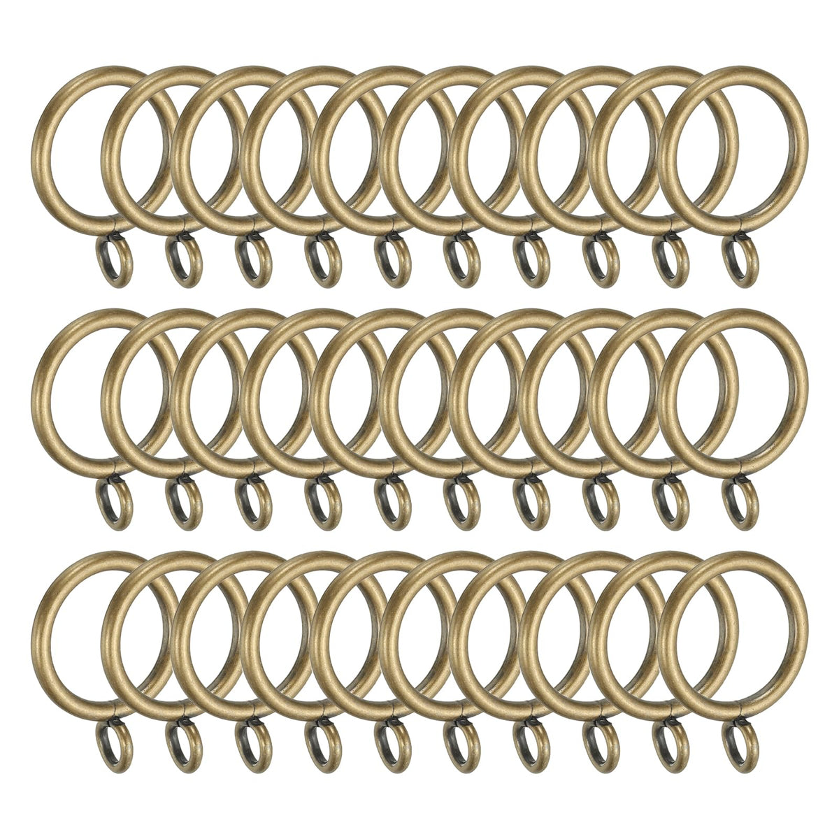 PATIKIL 1 Inch Inner Dia Curtain Rod Rings with Eyelets, 30 Pcs Metal Drapery Ring for Curtain Rods Hoop Pins, Bronze Tone