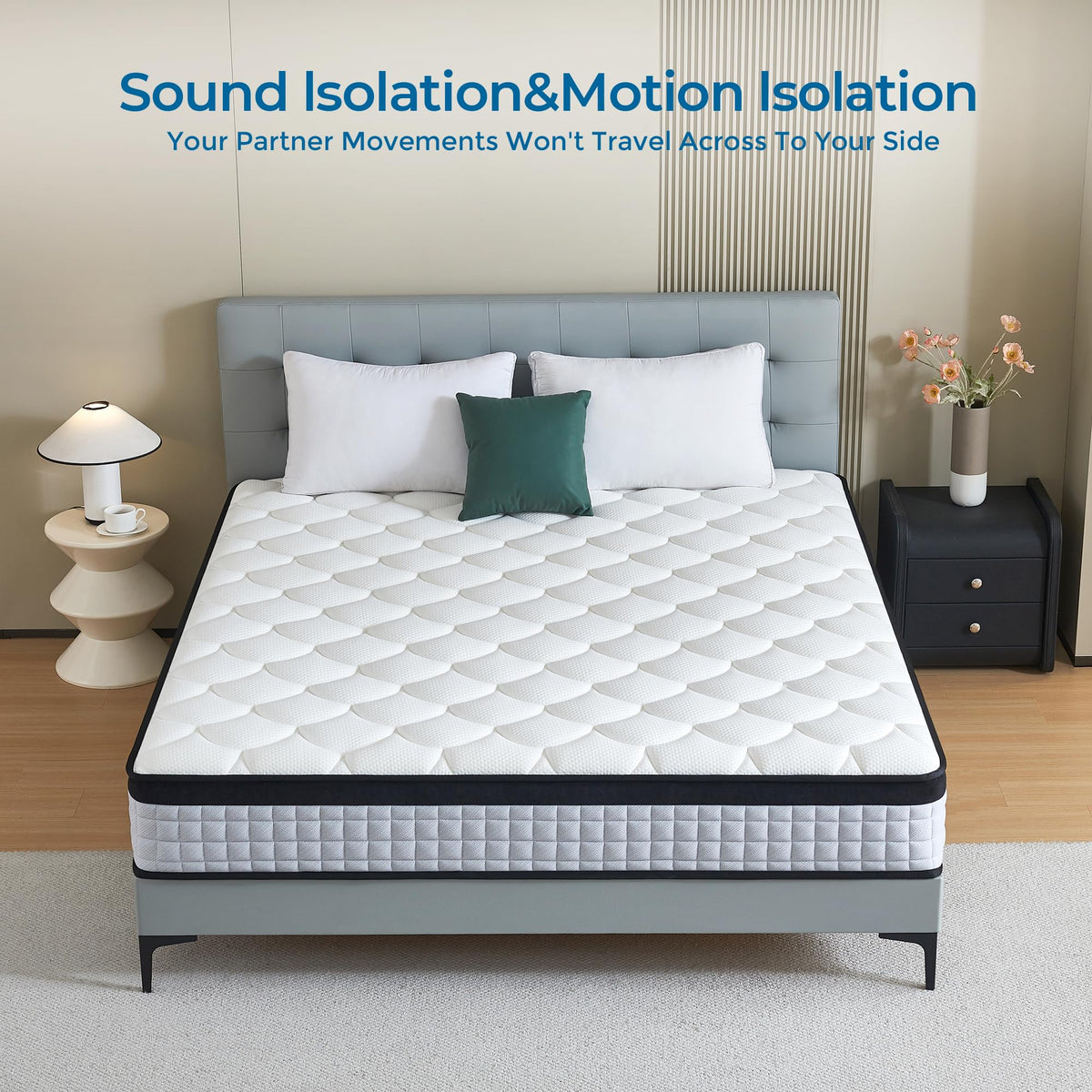 dosleeps Single Mattress 3FT,9 Inch 9-Zone Orthopedic Mattress with Memory Foam & Pocket Springs and 3D Breathable Fabric- Motion Isolation