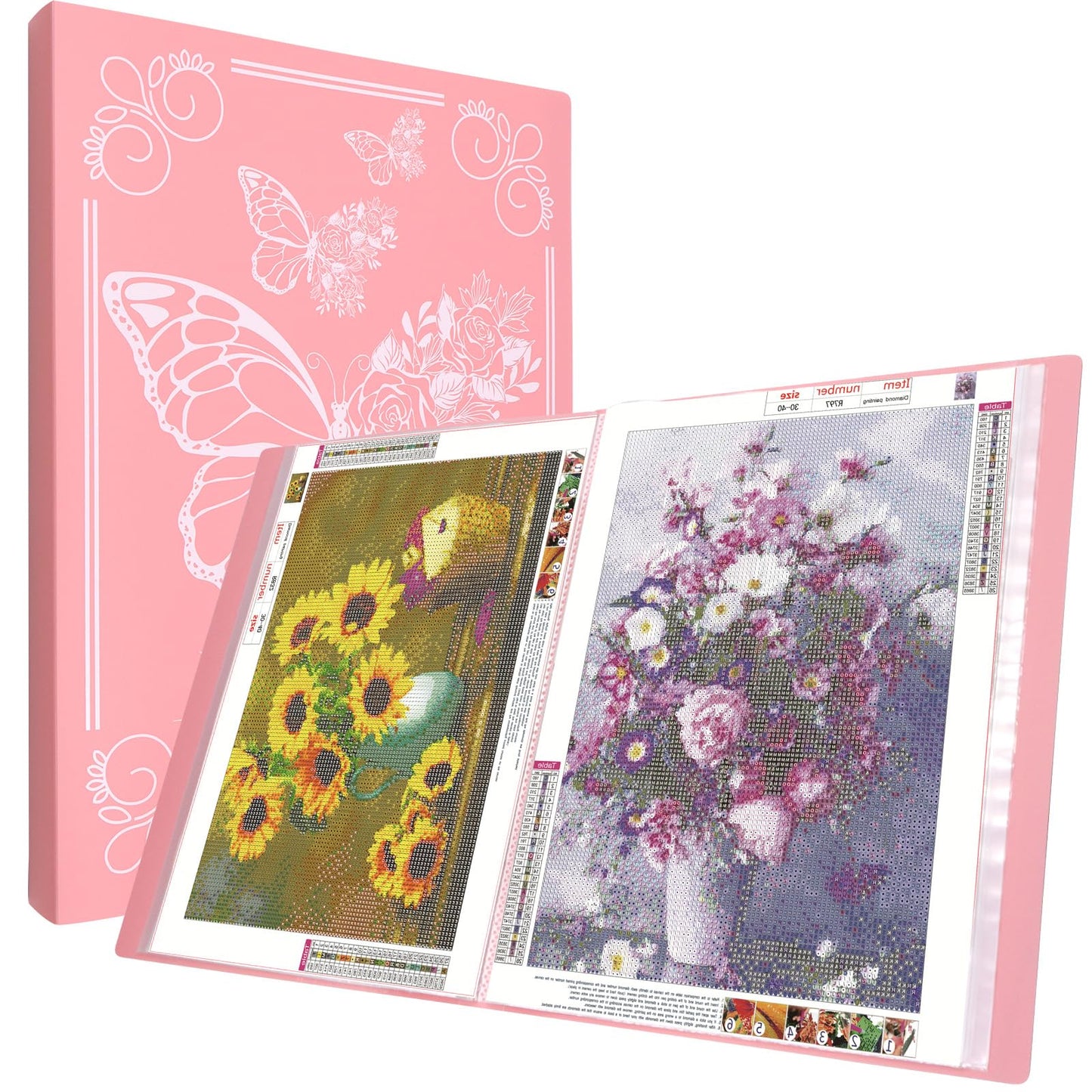 SPOKKI Diamond Painting Pictures Album, A3 Diamond Painting Folder for Storage Diamond Painting Pictures with 60 Sheets, Diamond Painting