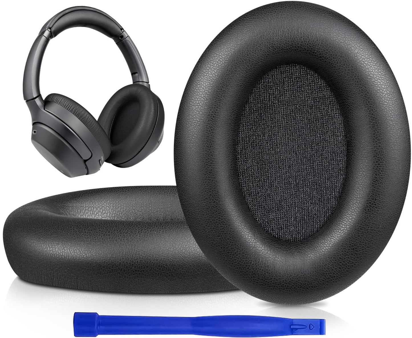 SOULWIT Ear Pads Cushions Replacement for Sony WH-1000XM3 (WH1000XM3) Over-Ear Headphones, Earpads with Softer Protein Leather, Noise Isolation Memory