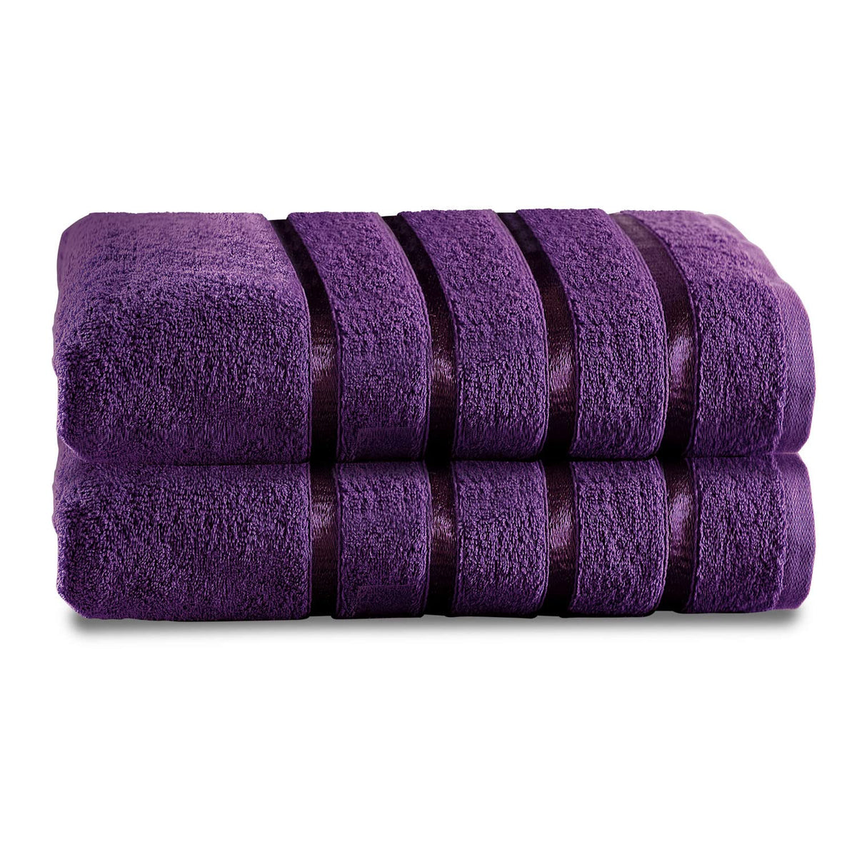 GC GAVENO CAVAILIA Fade Resistant Luxury Towels, Extra Absorbent 100% Ringspun Egyptian Cotton 500 GSM Bathroom Set, Aubergine, 2PK