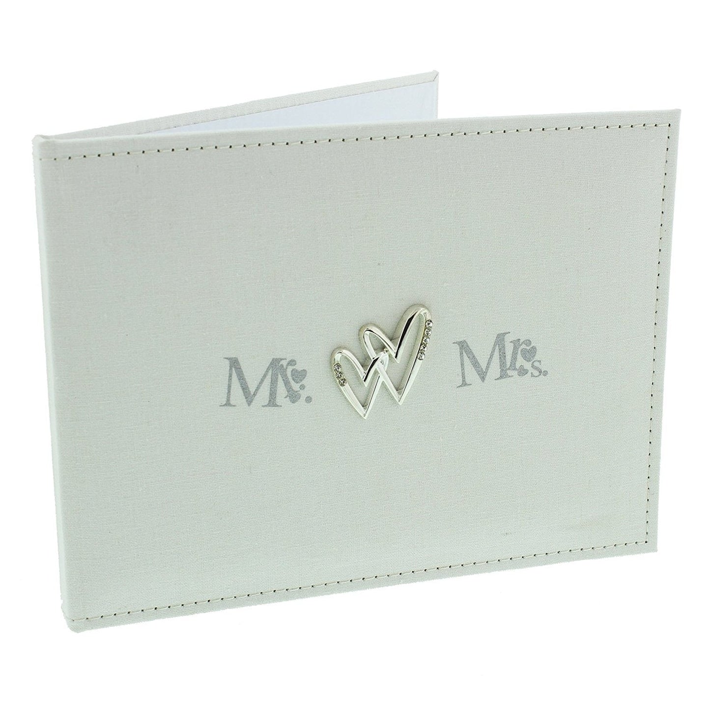 Beautiful Mr & Mrs Linen Wedding Guest Book