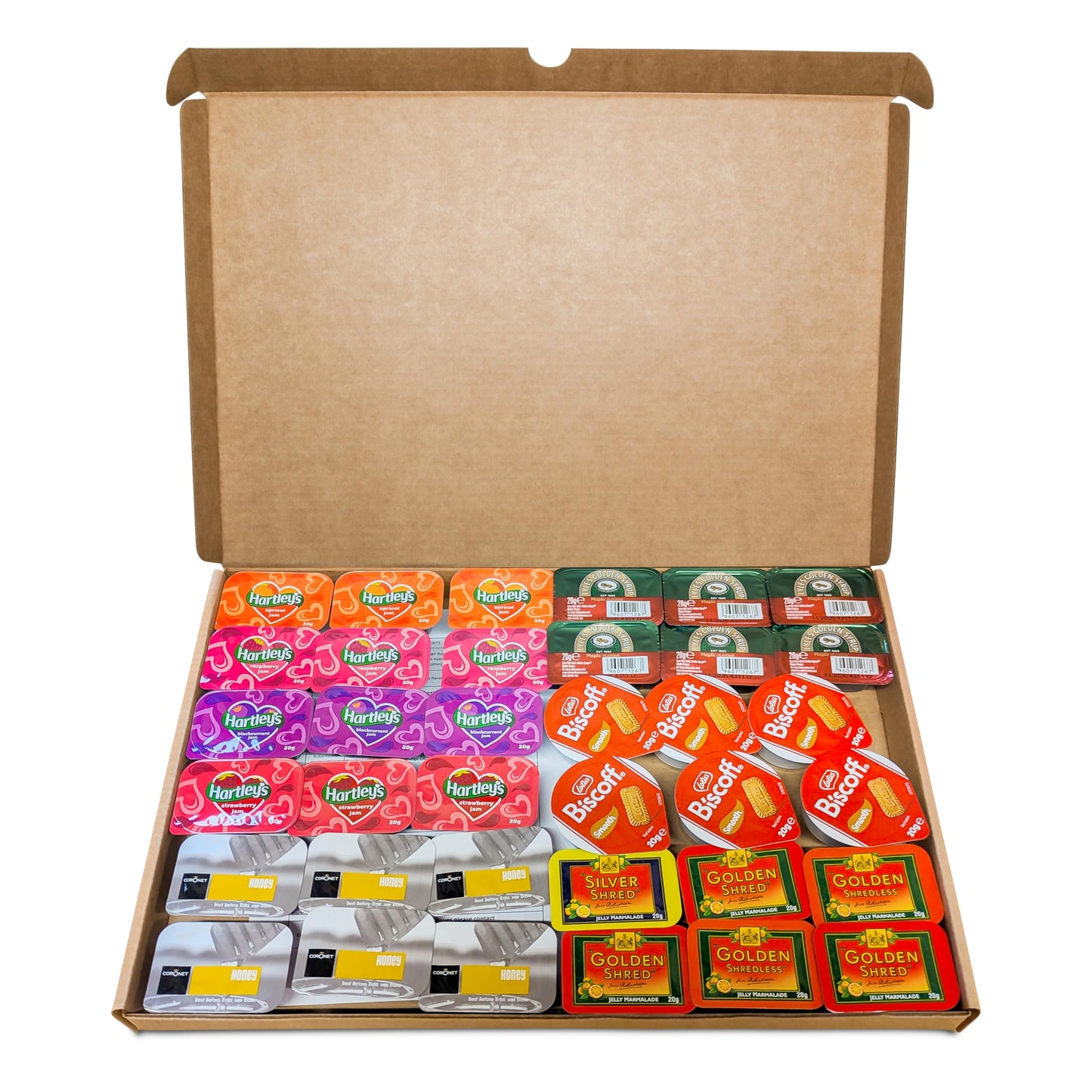 Individual Jam Portions Selection- Breakfast Jams, Spreads, Preserves, Honey, Caramelised Biscuit Spread, Golden Syrup and Marmalade | Single Serve