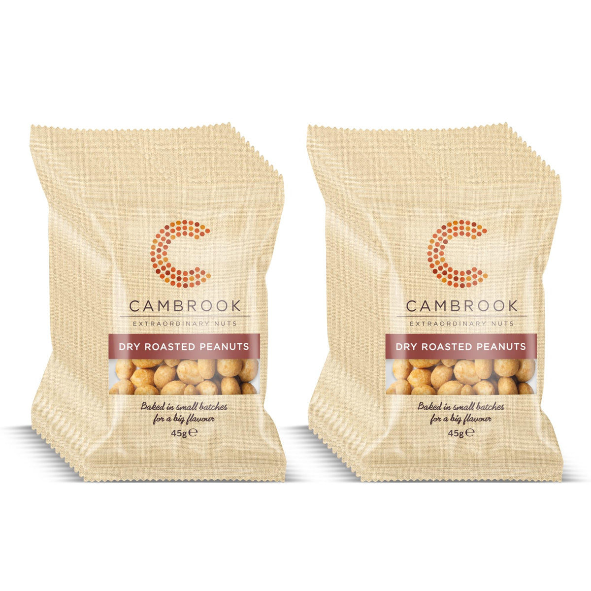 Cambrook - Dry Roasted Peanuts, 45g Bags, Pack of 24