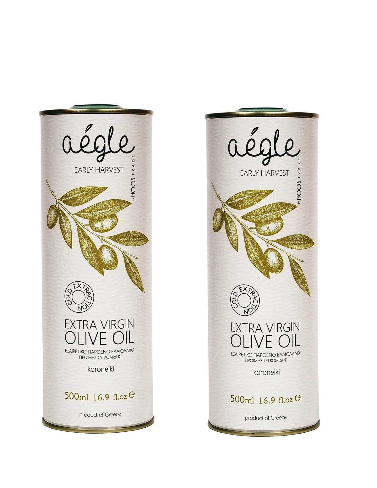 Aegle Early Harvest Greek Extra Virgin Olive Oil Cold Pressed, Premium Quality Polyphenols EVOO, Monocultivar green Koroneiki, Family Estate 500 ml
