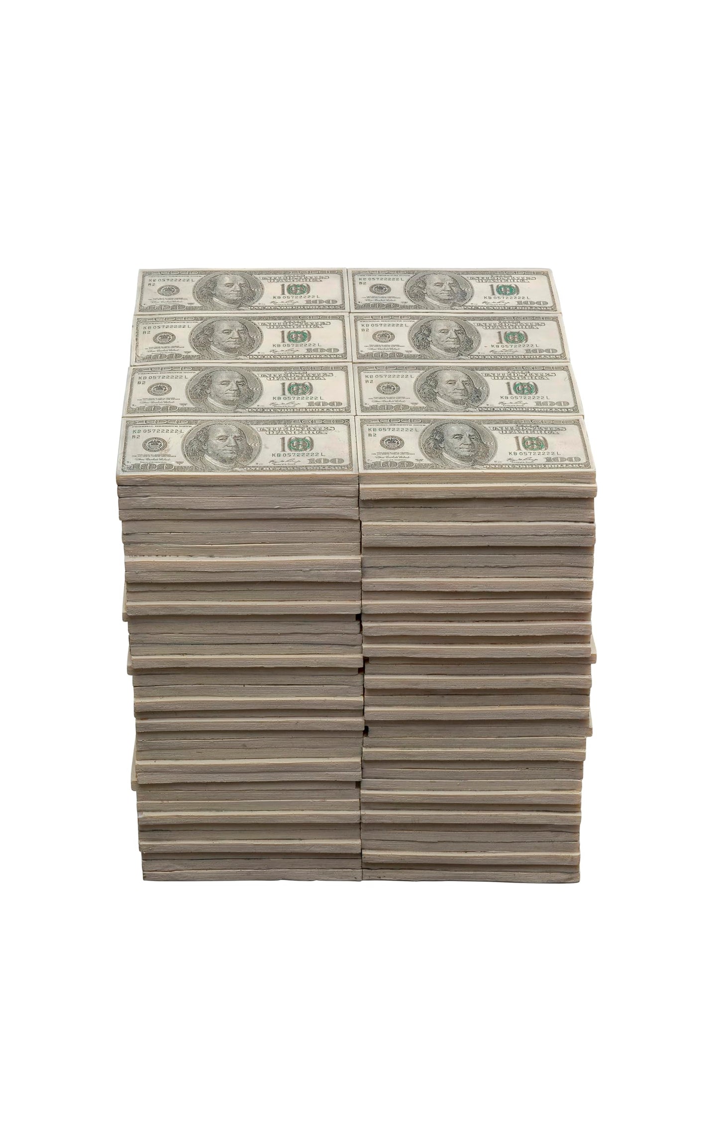 Kare Design Stool Dollar, multicoloured, polyresin, small stool with money design, 38x30,5x26,5cm (H/W/D), Beige