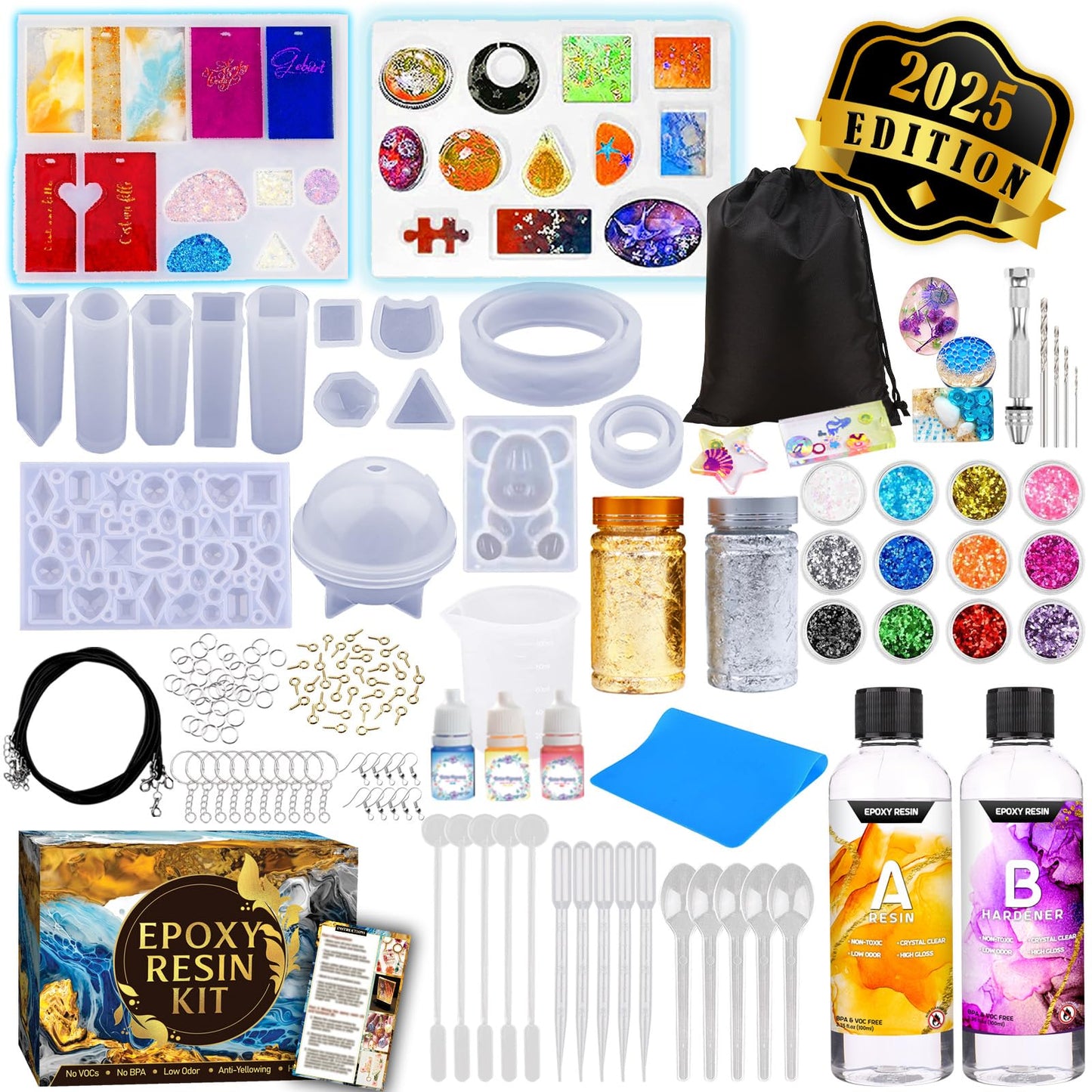 Zoncolor Resin Kits for Beginners, Resin Jewelry Making Kit with Molds Making Supplies - Silicone Casting Tools Set Clear Epoxy Resin for DIY