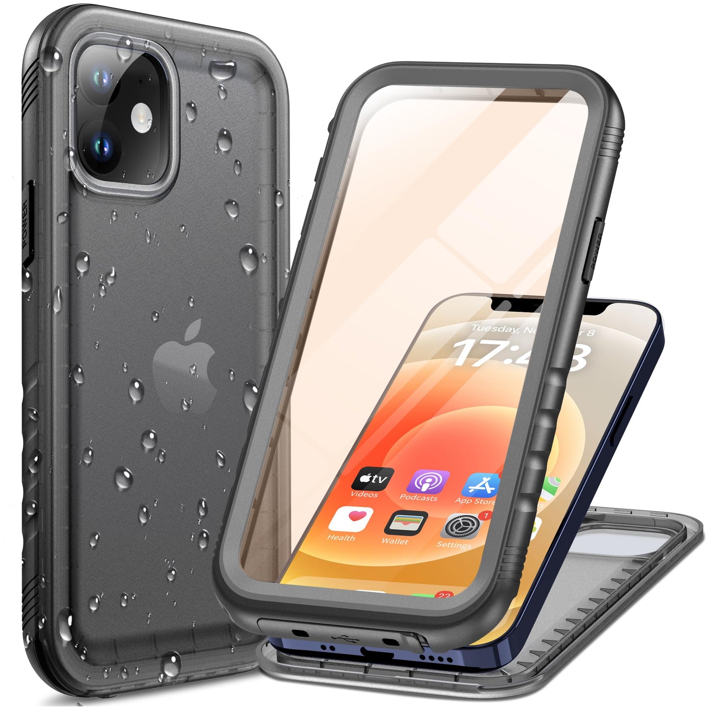 Cozycase for iPhone 12/iPhone 12 Pro Waterproof Shockproof Case with Screen/Camera Protector - Unbreakable/Heavy Duty/Front and Back Cover?360 Full