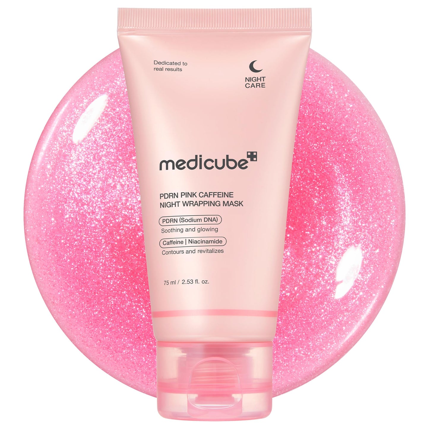 Medicube PDRN Caffeine Overnight Wrapping Peel Off Facial Mask | Firming, Depuffing & Hydration | Salmon DNA + Caffeine + Collagen For Refined, Glass