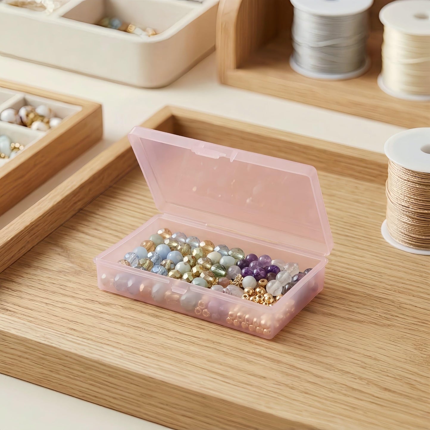 LJY Pink Jewellery organiser Boxes, 12 Pack, 5.3 x 3.1 x 1.2 in