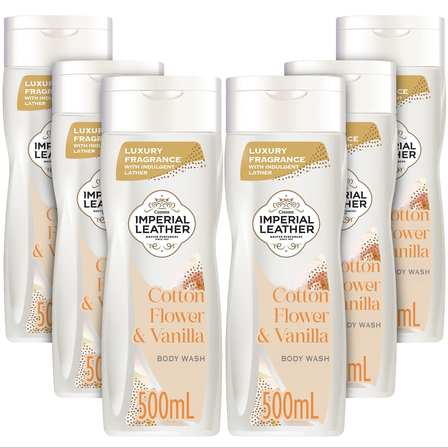 Imperial Leather Cotton Flower & Vanilla Moisturising Body Wash Shower Gel Signature Oil Blend, Creamy Lather, Gentle Skin Care, Bulk Buy, Pack of