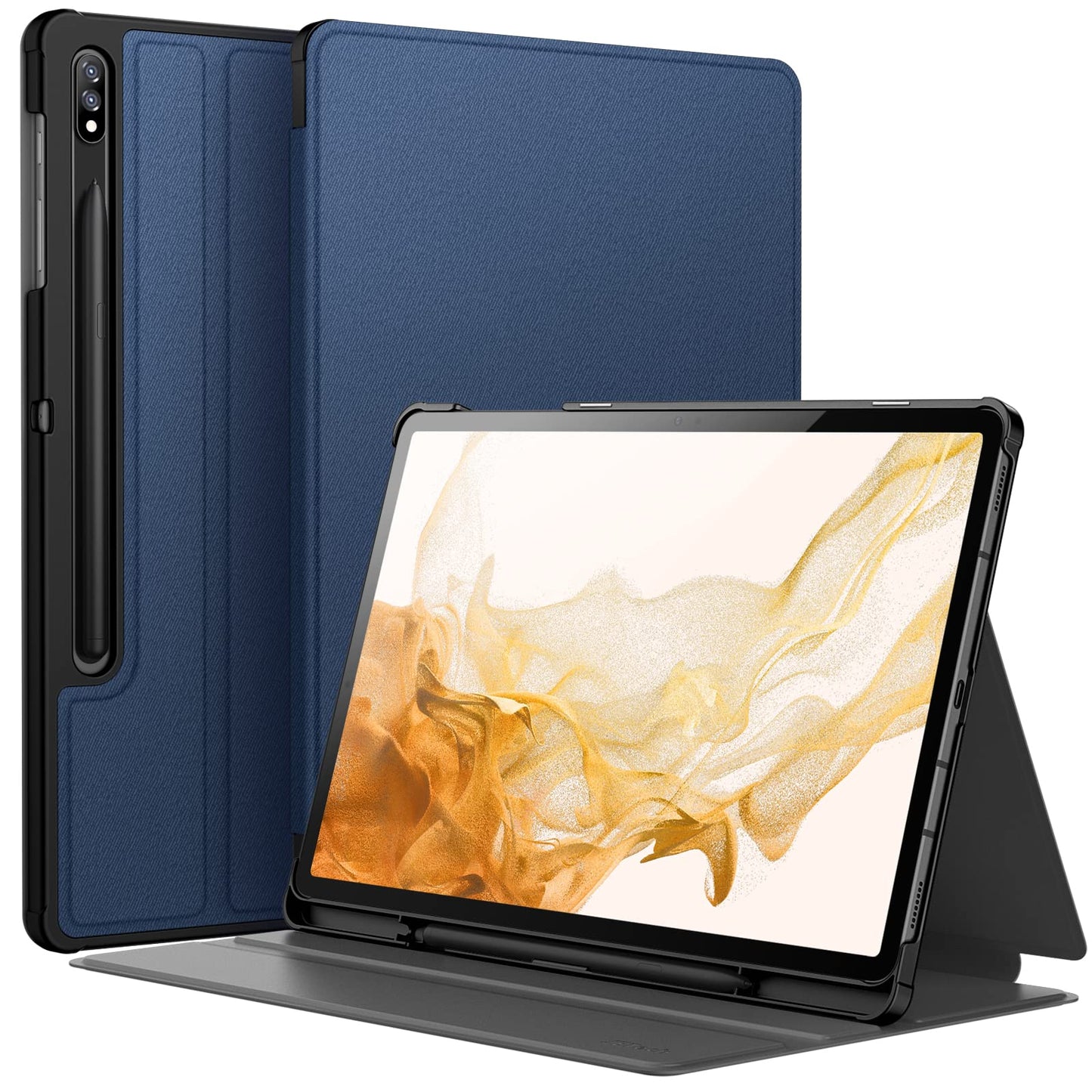 JETech Case for Samsung Galaxy Tab S8 Plus 2022 / S7 FE 2021 / S7 Plus 2020 12.4-Inch with S Pen Holder, Slim Folio Stand Protective Tablet Cover,